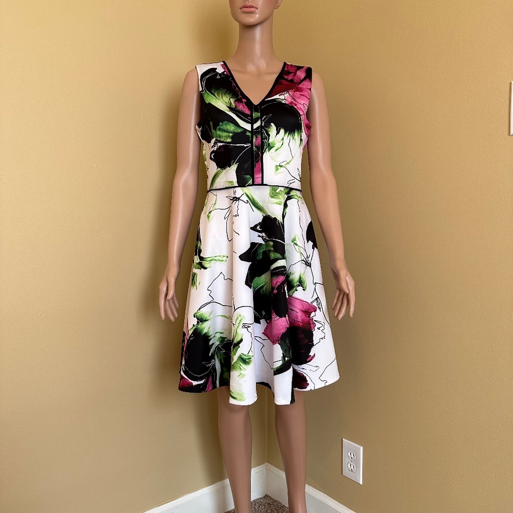 Reed Fit & Flare Floral Sleeveless Dress, Size M